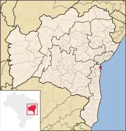 Location of Cairu in Bahia