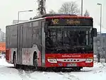 Image 21A Setra S 415 NF of the operator BahnBus Hochstift, in Paderborn bus terminal.