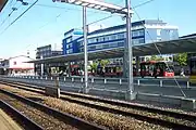 Bus station from rail platform