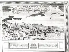 Copperplate of the panorama of Zagreb from 1822