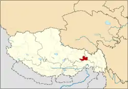 Location of Banbar County within  Tibet Autonomous Region