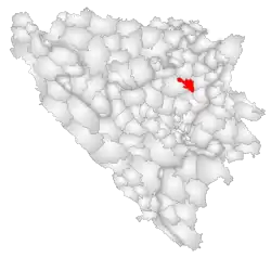Location of Banovići within Bosnia and Herzegovina.