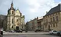 Saint-Étienne Church and the court house (right) on the Saint-Pierre Square in Bar-le-Duc
