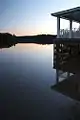 The Bass Lake deck at sunset