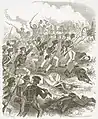 An American ambush was discovered at the start of the battle.  However, Mexican lines soon collapsed.