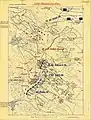 The situation at 6:00&nbsp;p.m. Red - the Austrian troops, Blue - the Hungarian troops.
