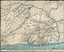 Map of the battle of Shiloh depicting troop movements