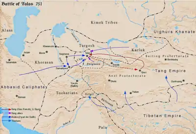 Image 44Battle of Talas between Tang dynasty and Abbasid Caliphate c. 751 (from History of Asia)