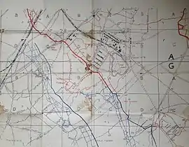 Second trench map showing British lines, carried by Vickers.