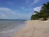 The mountain as seen from Batu Feringghi, Penang, 41&nbsp;km (25&nbsp;mi) southwest.
