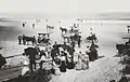 Carriages on the beach in Seabreeze, FL, 1906