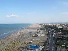 Rimini is a major seaside tourist resort in Italy