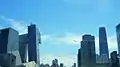 Beijing's CBD with the CCTV tower and China World Trade Center Tower 3 nearing completion (July 2008)
