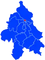 Location of Stari Grad within the city of Belgrade
