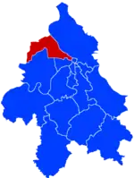 Location of Zemun within the city of Belgrade