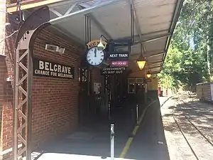Southbound view form Belgrave (Puffing Billy Station) platform 1