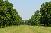 Looking from the east front of the house, along the Eastern Avenue, through the park towards Viscount Tyrconnel's Bellmount Tower, a belvedere built c. 1750