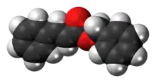 Space-filling model of the benzyl cinnamate molecule