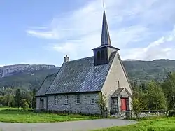 View of the Bergsdalen Church in Vaksdal