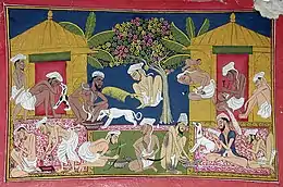 Bhang eaters from India c. 1790.  Bhang is an edible preparation of cannabis native to the Indian subcontinent. It has been used in food and drink as early as 1000 BCE by Hindus in ancient India.