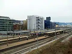 The station from above, looking to the south and west