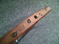 Detail of wooden rim for tubular tyres