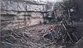The "Big Sink", obscured by debris, where Lost Creek enters into the cave.