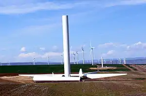 Image 31Part of the Biglow Canyon Wind Farm, Oregon, United States with a turbine under construction (from Wind farm)