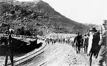 Image 18Armed vigilantes deport striking copper miners during the Bisbee Deportation in Bisbee, Arizona, July 12, 1917.