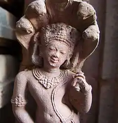 Maha Vishnu sheltered by the five-headed Shesha, Parsurameswar Temple, Bhubaneswar.