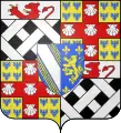 An escutcheon of pretence, as borne by the French family de Champagne-La Suze.