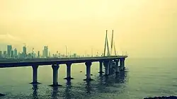 Worli skyline as seen over the Bandra Worli Sea Link