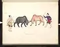 Image 35A bull fight. 19th-century watercolour (from Culture of Myanmar)
