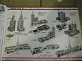 The instruction booklet to these sets contained plans for several buildings and bridges one could build and gave set numbers from which one would need to do so. There is also a Second Version of the Instruction Manual with the cover in Color, the main difference is that the Commerce Building, (Built with Set No. 95) is a totally different looking building.