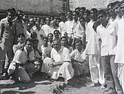The kisan (কৃষক) of our country taking photo with comrade A. K. Gopalan and  comrade Hare Krishna Konar.