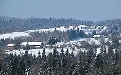 The Rute Plateau with Boštetje (foreground) and Mohorje (background)