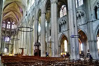 The three levels of the interior of Bourges  Cathedral
