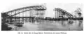 Floating the steel superstructure on the river during construction.