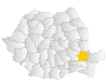 Map of Romania highlighting Brăila County