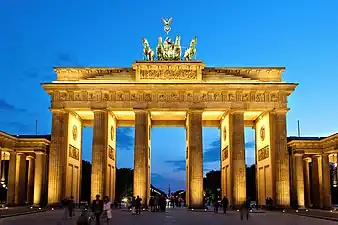 Brandenburg Gate, in Berlin, (Germany), 1791, by Carl Gotthard Langhans