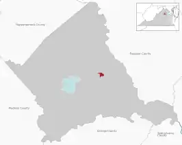 Location of the Brandy Station CDP within the Culpeper County