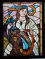 Stained-glass windows in the interior from the year 1957 by national artist Janko Alexy