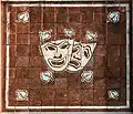 Detail of the mosaic on the outside of the main PKO building