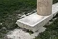 Stylobate of the west wind on the stoa; no anathyrosis indicates it never extended further