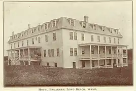 Breakers Hotel, Long Beach, WA, looking east from beach