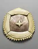 Breast Ornament (civa vonovono); circa 1850; whale ivory, pearl shell and fiber; height: 12.7&nbsp;cm, diameter: 17.78&nbsp;cm; from Fiji; Los Angeles County Museum of Art