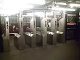 Turnstiles on the part-time mezzanine