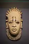 Pendant mask; by Edo people (Nigeria); 16th century (?); ivory and iron; height: 24.5&nbsp;cm; British Museum (London)