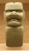 1200-400 BCE; polished green quartz (aventurine); height: 29&nbsp;cm, width: 13.5&nbsp;cm; British Museum (London)