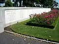 Retaining wall with the inscribednames of the missing.